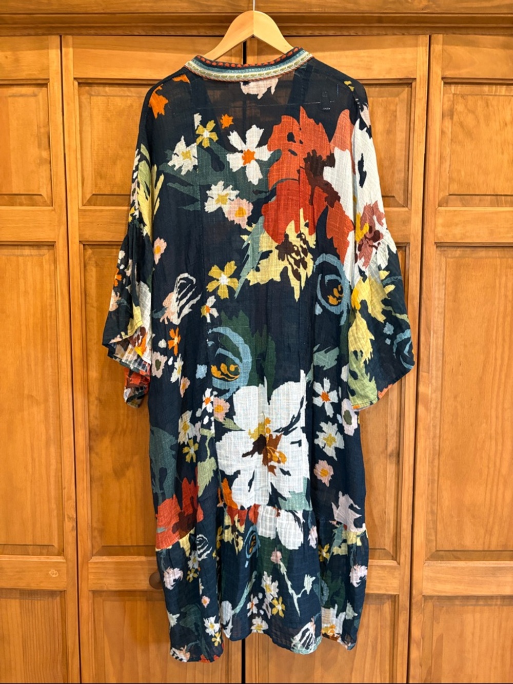 Anthropologie CONDITIONS APPLY floral kaftan dress one size - Picture 8 of 9